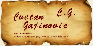 Cvetan Gajinović vizit kartica